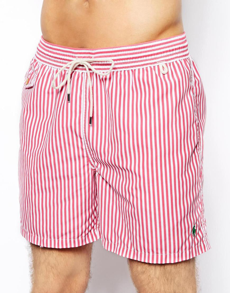 Stripe Pink Swim Shorts